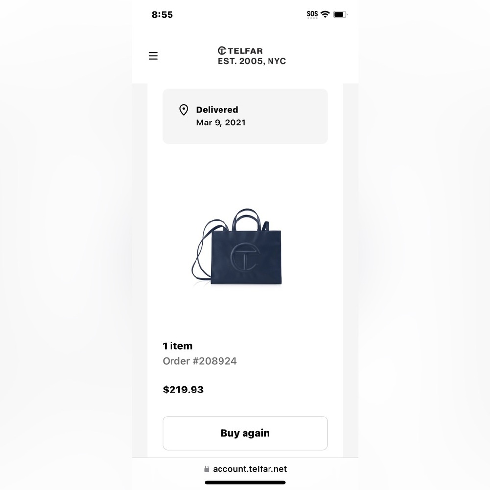 Telfar Navy Blue Shopping Bag - Picture 3 of 3
